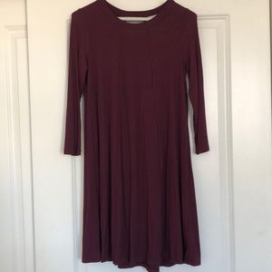 Lush Maroon ribbed dress